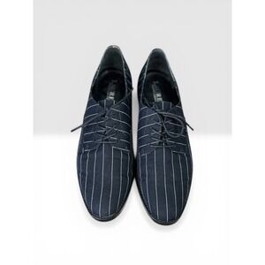 Lauren Ralph Lauren VTGE Pinstripe Oxford Shoes SZ8 Black/White LRL Logo Classic